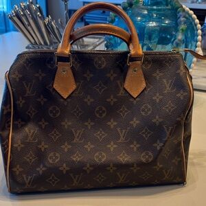 Luis Vuitton Vintage Speedy Satchel with Tan Accents